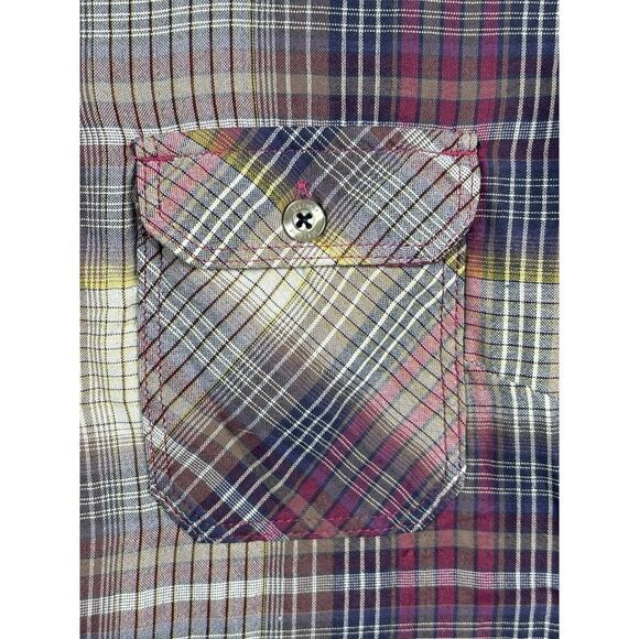 Marmot Shirt Womens S‎ Purple Plaid Long Sleeve Button Front Blouse Small - Picture 5 of 11